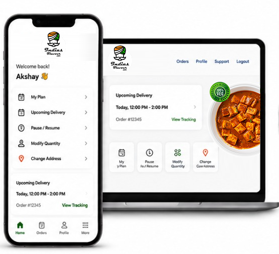 India's Flavour app on laptop and mobile