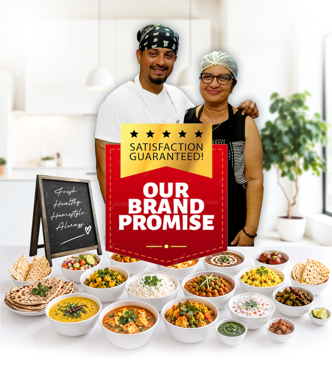 India's Flavour team with a spread of homestyle tiffin dishes